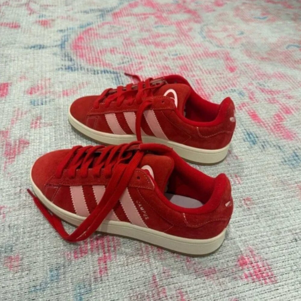 adidas campus shoes red pink sz 10